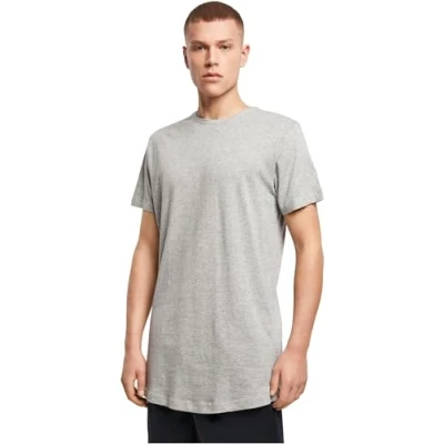Abbildung von Build Your Brand Shaped Long Tee, Größe:M, Farbe:Heather Grey