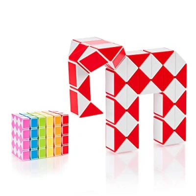 Abbildung von CUBIDI® Original Magic Snake 48 Blöcke Rot Knobelspiele für Kinder und Erwachsene Ideal als Mitgebsel Kindergeburtstag, Kindergeburtstag Gastgeschenke oder kleine Geschenke