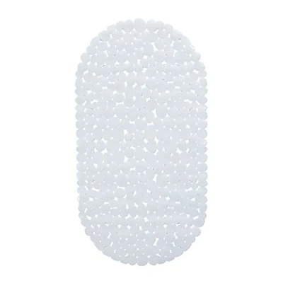 Abbildung von Relaxdays Badewannenmatte Steinoptik, rutschfeste Badeeinlage mit Saugnäpfen, waschbare Rutschmatte, 36 x 68 cm, weiß, 1 Stück