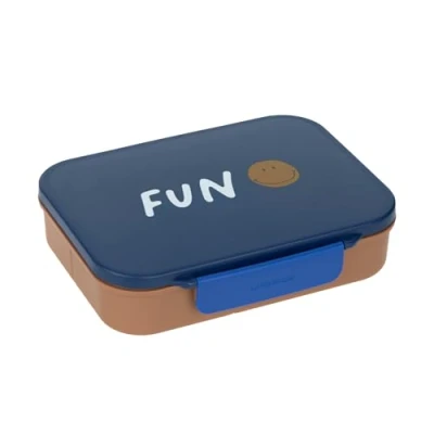 Abbildung von LÄSSIG Kinder Brotdose Frühstücksbox BPA frei mit herausnehmbarer Trennung/Bento Lunchbox Little Gang Smile navy