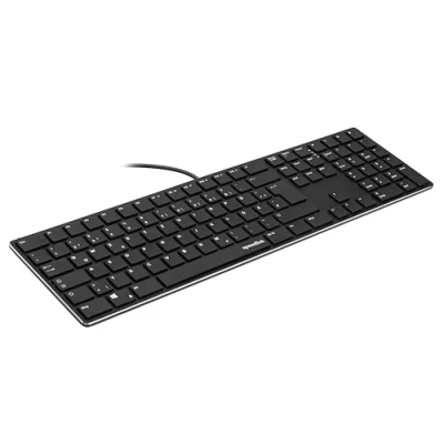 Abbildung von SPEEDLINK Riva Scissor edles Metall Gehäuse, leise Tastatur flache Tasten, PC mit Kabel USB, langlebige Switches, kabelgebunden, deutsches Layout QWERTZ, schwarz