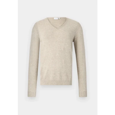 Abbildung von VILA Vneck Strickpullover, Damen, Größe: XL, Natural melange