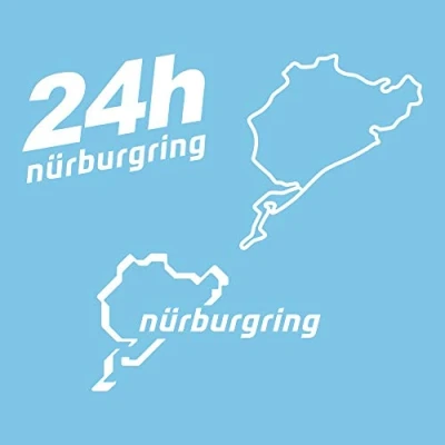 Abbildung von AUTODOMY Nürburgring Aufkleber 24h Paket 3 Stück Auto oder Motorrad Beständig gegen Regen, Sonne und Waschstraßen (Weib)