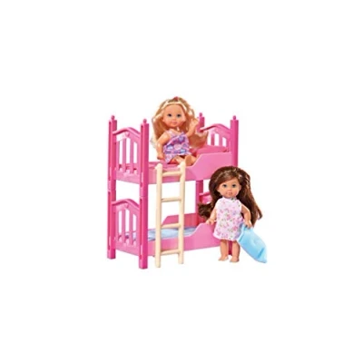 Abbildung von Simba 108178046 105733847 Evi Love 2 Floor Bed / mit zwei Puppen Stockbett inklusive Zubehör Ankleidepuppe 12cm, für Kinder ab 3 Jahren