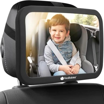 Abbildung von 360Autospiegel Baby Rücksitz Großer Bruchsicherer Rücksitzspiegel Baby, Sicherheitsspiegel Auto für Babyschale, Kristallklarer Rückspiegel Auto, Spiegel (Matte Black)