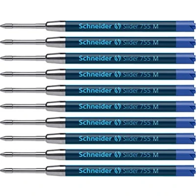 Abbildung von Schneider 175603 Slider 755 Ersatzmine (ViscoGlide Technologie, dokumentenecht, M=Mittel) 10er Packung, blau
