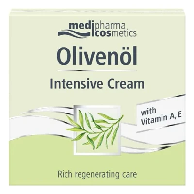 Abbildung von Medipharma Cosmetics Olivenol Intensive Cream Anti Falten Gesichtscreme mit reinem Retinol 50 ml Feuchtigkeitsspendend, straffend, Alter und regenerierend für trockene Haut Olivenöl Vitamin E