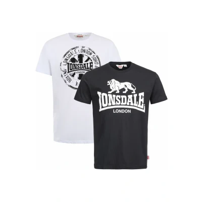 Abbildung von Lonsdale Doppelpack Tshirt print, Herren, Größe: XXL, Black white