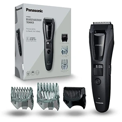 Abbildung von Panasonic ER GB62 H503 Bart , Haar &amp; Körperschneider für Männer, tragbarer, kabelloser, wasserdichter Trimmer, 39 Längeneinstellungen, 3 Aufsätze, kabelloser kabelgebundener Betrieb, Mattgrau