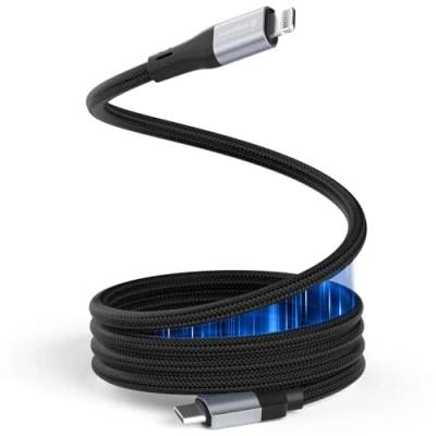 Abbildung von Magtame Magnetisches USB C zu Lightning Kabel, 1,5 M / 5 Fuß MFi zertifiziertes USBC Kabel geflochten, i Phone Schnellladekabel für 14 13 12 11 Pro Max XR XS X 8 Plus SE