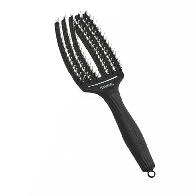 Abbildung von Olivia Garden Fingerbrush Boar &amp; Nylon bristles Medium Black