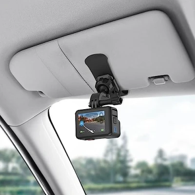 Abbildung von SUREWO Auto Sonnenblenden Halterung, Schnell Clip, Halterung mit Universal Kugel J Haken, kompatibel GoPro Hero 13,12, 11, 10, 9, 8, 7, 6, 5, Schwarz, DJI Osmo Action 5 Pro/4/3