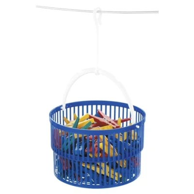 Abbildung von WENKO Wäscheklammer Korb Set inkl. 30 Wäscheklammern Blau