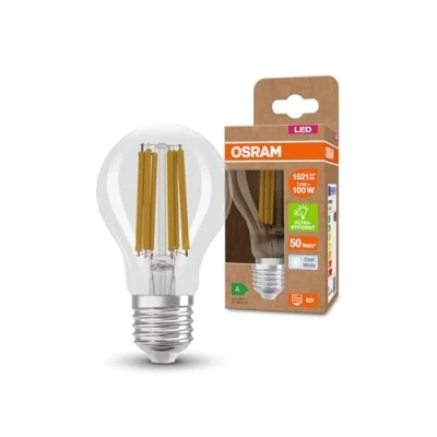 Abbildung von Osram SUPERSTAR+ CLASSIC A FIL 100 LED Lampe, E27, klassische Kolbenform, 7,2W, 1512lm, 4000K, kaltweißes Licht, lange Lebensdauer, bis zu 60% Energieeinsparung im Vergleich Standard Lampen