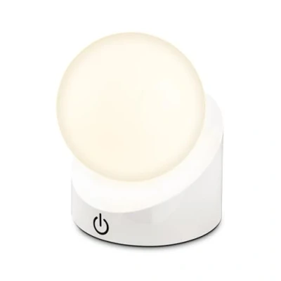Abbildung von BRILONER Mini LED Tischlampe kabellos IP54 mit Touch, dimmbar in Stufen, Akku &amp; Lichtquelle tauschbar, Nachttischlampe, Kugel, Lampe, Tischleuchte, Outdoor 10x8x9 cm, Weiß