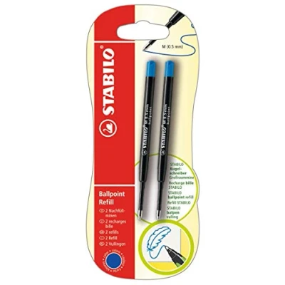 Abbildung von Kugelschreibermine STABILO Ballpoint Refill z.B. für pointball und SMARTball 2er Pack blau