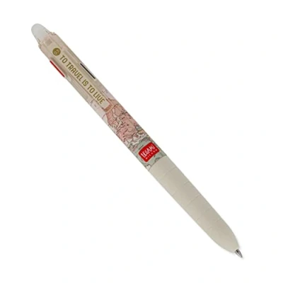 Abbildung von Legami 3 Farbiger Radierbarer Gelschreiber, Wiederaufladbar, Ergonomischer Griff, ⌀ 0,5 mm Spitze, Reisemotiv