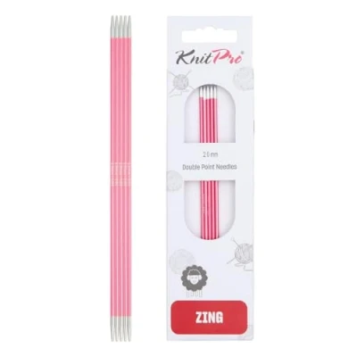 Abbildung von KnitPro K47001 Sockennadeln, Metal, Rosa, 15cm / 2mm