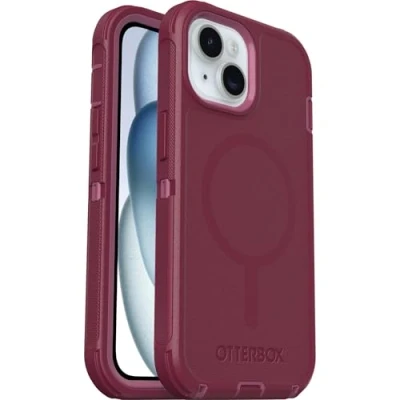 Abbildung von OtterBox Defender Series MagSafe Hülle für iPhone 16e, 15, 14, 13, stoßfest, sturzsicher, extrem robust, Schutzhülle, 7X getestet nach Militärstandard, Rosa