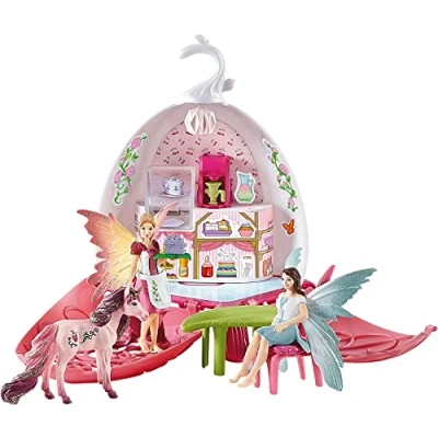 Abbildung von schleich BAYALA 42526 Elfencafé Blüte 21 Teiliges Magisches Fee und Einhorn Spielset mit Puppenhaus Zubehör, Figuren Spielzeug von 5 12 Jahre