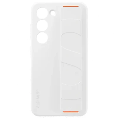 Abbildung von Samsung Silikon Back Cover mit Armband Weiß Galaxy S23