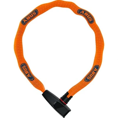 Abbildung von ABUS Kettenschloss Catena 6806K Leichtes Fahrradschloss aus gehärtetem Stahl mit modischem Textilschlauch Vierkantkette Sicherheitslevel 6 85 cm Orange