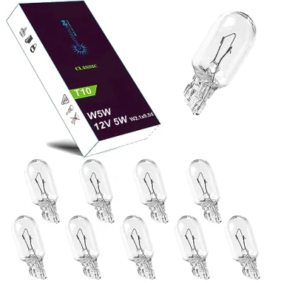 Abbildung von LIGHTWORLD24 10 x W5W T10 12V 5W Standlicht Lampe Sockel 2.1x9.5d Glassockellampe Signallampe Parklicht Positionslicht Fahrzeuginnenraum Weiß