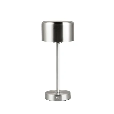 Abbildung von LED Akku Tischleuchte Jeff, nickelfarben, Höhe 30 cm, Metall