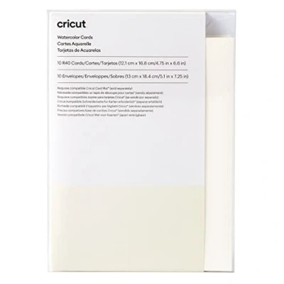Abbildung von Cricut Aquarellkarten Elfenbein 12,1cm x 16,8cm (Cricut R40) 10 Stk. Zur Verwendung mit Kartenschneidematte und Aquarellstiften 2009985 Off white