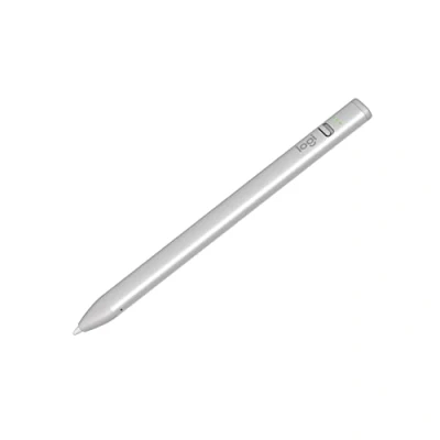 Abbildung von Logitech Crayon Digitaler Zeichenstift für iPad (iPad Modelle mit USB C Anschlüssen) Apple Pencil Technologie, pixelgenauer ohne Verzögerung, Smart Tip Schnellladung über Silber