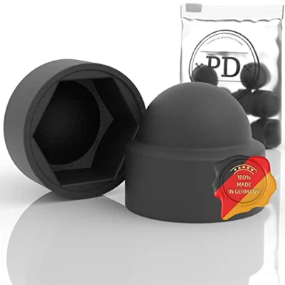 Abbildung von PD® Sechskant Schutzkappen M10 (Schlüsselweite 17) Abdeckkappen für Schrauben Schwarz aus Kunststoff Langlebige Muttern &amp; Schraubenkopf Schraubenabdeckung 10 Stück
