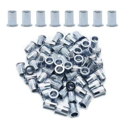 Abbildung von CCLIFE 60 Stück M10 Nietmuttern und Blindnietmuttern Set, 17mm x 21mm, verzinkter Kohlenstoffstahl Ideale Befestigung für Stahl, Glasfaser Kunststoff
