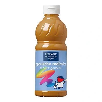 Abbildung von Lefranc Bourgeois 188341 flüssige Tempera Redimix Farbe, leuchtende Gouachefarbe auf Wasserbasis, hohe Deckkraft, hervorragenden Maleigenschaften, gebrauchsfertig, 500ml Flasche Gold