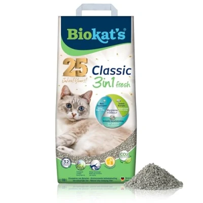 Abbildung von Biokat&#039;s Classic fresh 3in1 mit Frühlings Duft Klumpende Katzenstreu 3 unterschiedlichen Korngrößen 1 Sack (1 x 10 L)