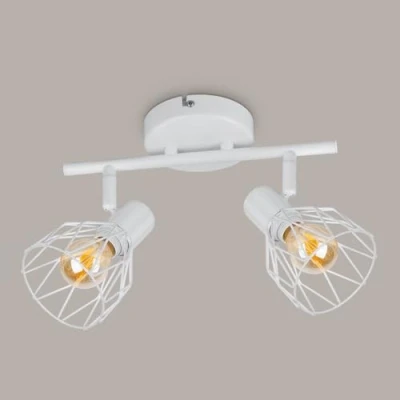 Abbildung von Kimjo Deckenstrahler LED Schwenkbar 350 2 Flammig E14 Deckenlampe Strahler Deckenleuchte Weiß Küche Lampe Spotleuchten &amp; Spotbalken Wohnzimmerlampe Decke