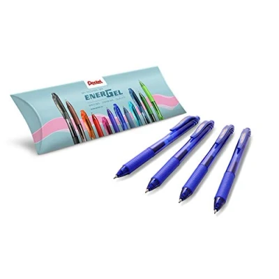 Abbildung von Pentel BL107 CX EnerGel Liquid Gel Tintenroller Set bestehend aus 4 Stück Roller, blau, 0.7 ball = 0.35 mm Strichstärke