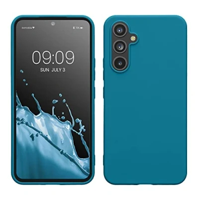 Abbildung von kwmobile Hülle kompatibel mit Samsung Galaxy A54 5G TPU Silikon Handyhülle Schutzhülle stoßabsorbierend flexibel Case in Karibikblau