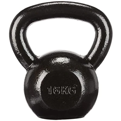 Abbildung von Amazon Basics Kugelhantel aus Gusseisen, 16 kg, Schwarz