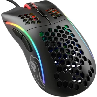 Abbildung von Glorious Gaming Model D Wired Mouse superleichtes Wabendesign mit 68 g, RGB Beleuchtung, ergonomisch, Pixart 3360 Sensor, Omron Schaltern, PTFE Füße, 6 Tasten Mattschwarz