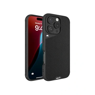 Abbildung von Mous Hülle für iPhone 16 Pro Max MagSafe Kompatibel Case Limitless 6.0 Schwarzes Leder Stoßfeste Handyhülle
