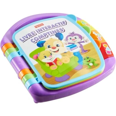 Abbildung von Fisher Price Lernspaß Liederbuch Baby Musik Buch ab 6 Monate Musikspielzeug Elektronisches Kinderbuch Spielzeug mit Monate, Version: Französisch, CDH39