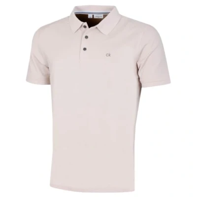 Abbildung von Calvin Klein Herren Campus 3 Knopf Kragen Polo Hemd Stein XXL