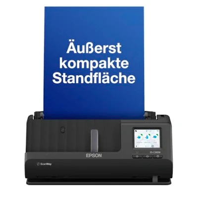 Abbildung von Epson Netzwerk Scanner ES C380W, kompakter A4 Business mit geringem Stromverbrauch, Duplex Einzugscanner vielseitiger Medienverarbeitung, schwarz