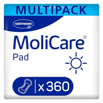 Abbildung von MoliCare Pad Day: Anatomisch geformte Inkontinenzeinlagen zum Schutz bei leichter Blasenschwäche, 12x30 Stück