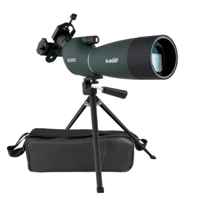 Abbildung von Svbony SV28 Spektiv mit Stativ 25 75x70, BAK4 Prisma FMC Monokular Handy Adapter Abgewinkeltes Okular Wasserdicht Tragetasche Spektive für Sportschützen Vogelbeobachtung