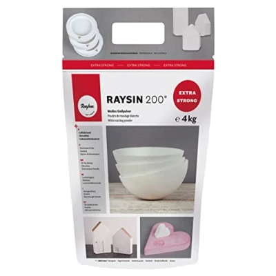 Abbildung von Rayher 34410102 Raysin 200 Gießpulver 4kg, weiß, Reliefgießpulver, lufthärtend und geruchslos