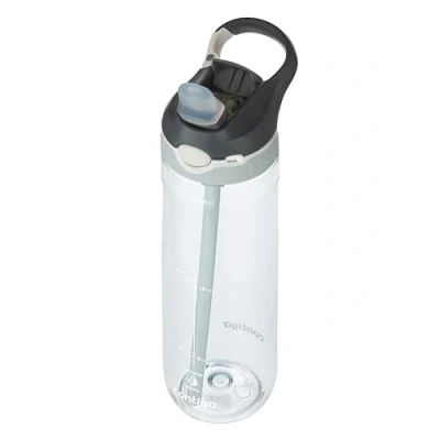 Abbildung von Contigo Ashland Autospout Trinkflasche mit Strohhalm 720ml große BPA freie Kunststoff Wasserflasche auslaufsicher ideal für Schule, Arbeit, Sport, Fahrrad, Wandern, Macaroon