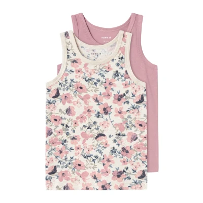 Abbildung von Name it Nmftank Nostalgia Flower 2 PACK Unterhemd/shirt für Kinder, Größe: 92, Pink