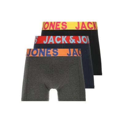 Abbildung von Jack &amp; Jones Jaccrazy Solid Trunks 3 PACK Panties, Herren, Größe: Medium, Black/navy blazer/black