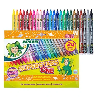 Abbildung von JOLLY Superstar ONE Fasermaler Hochwertiger Filzstift Auswaschbar 24 Stück im Kartonetui 4445 0030